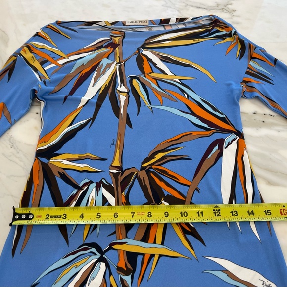 EMILIO PUCCI BLUE MULTI BAMBOO DRESS MODEL 71RL51 SIZE IT 40 / US 6 NWOTS! - Picture 9 of 17